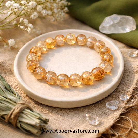 Premium 12mm Citrine Bracelet – Russian Quality | Wealth, Success & Luxury Energy Activation