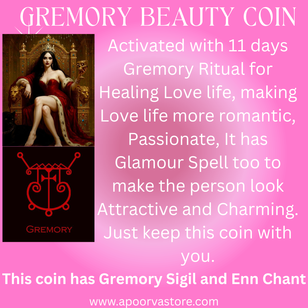 Spirit Gremory Coin by Crystall and herbs