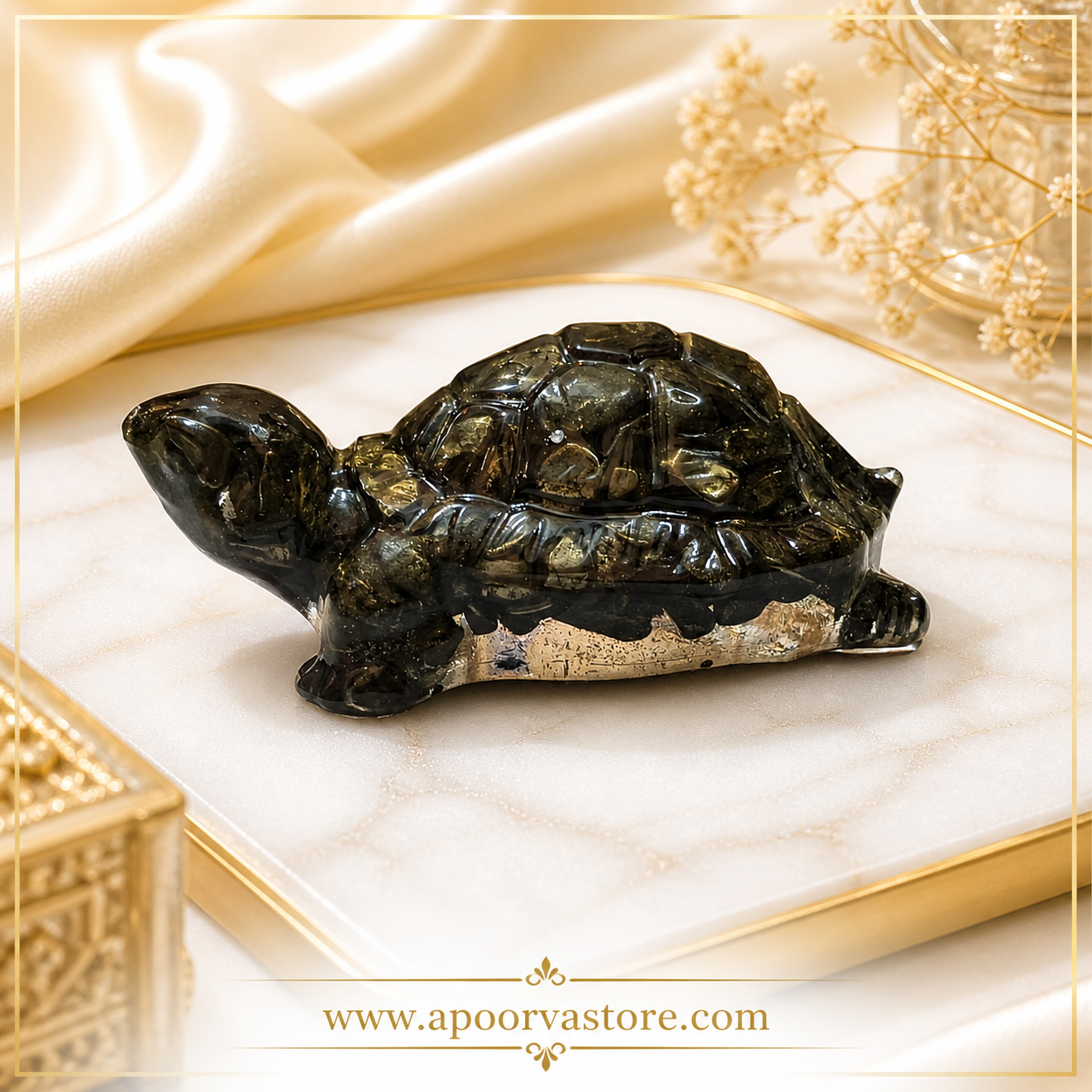 Green Pyrite Turtle by Crystall and Herbs