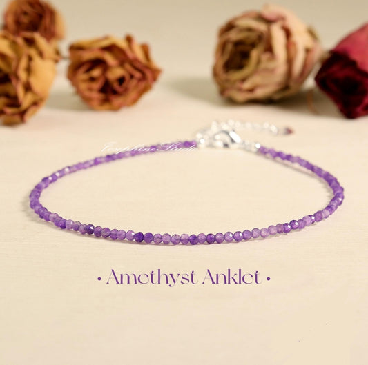 Amethyst Anklet - Spiritual, Protection, Peace, Healing Energy