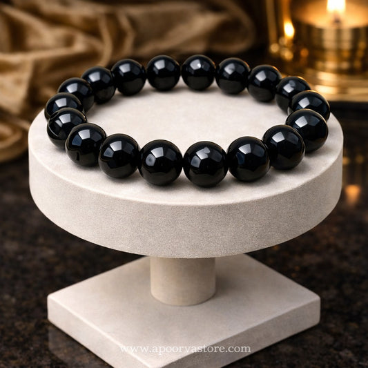 Premium Black Obsidian Bracelet 10mm – Protection, Energy Shield & Negative Energy Removal