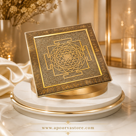 Shree yantra with Pyrite Dust by Crystall and herbs