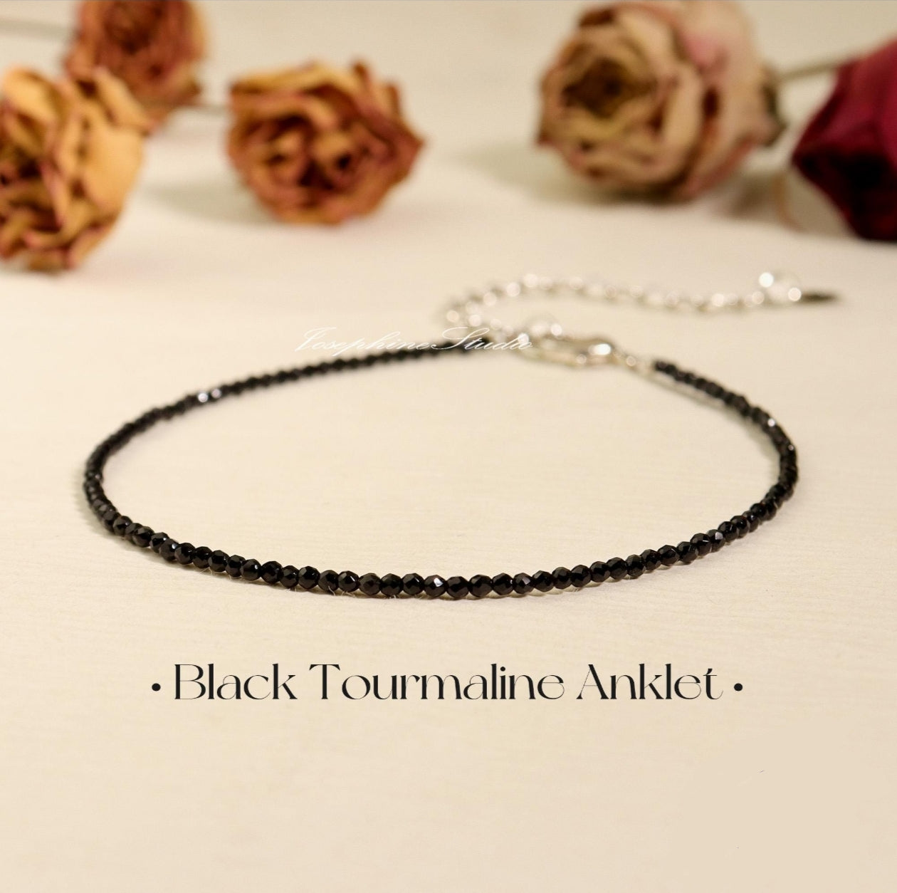 Black Tourmaline Anklet - Protection, Grounding, Energy Shield, Nazar and Evil eye