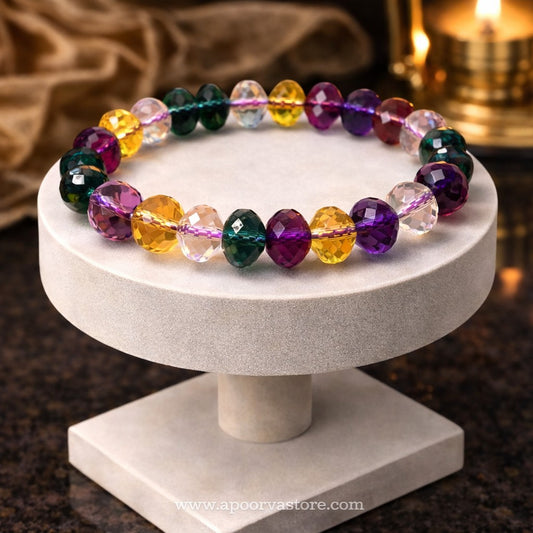 Gem Bracelet Citrine Amethyst Clear Quartz Green Agate Multi Gem Bracelet