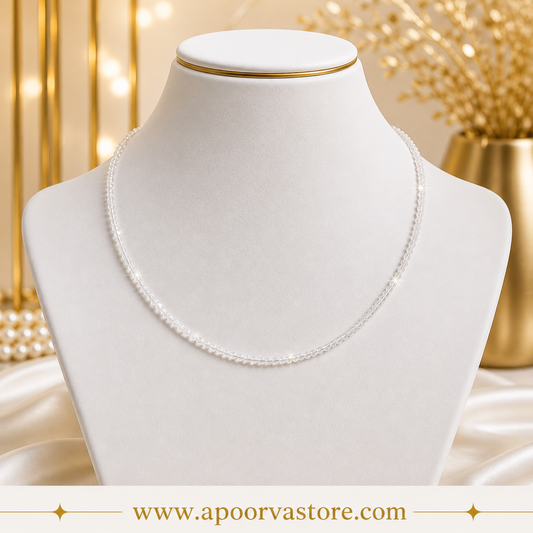 Clear Quartz 1mm Necklace Handmade by Crystall and Herbs