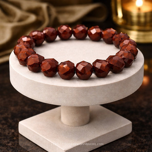 Red Jasper Star Cut Bracelet 10mm – Strength, Stability & Root Energy Activation
