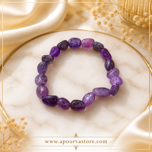 Amethyst Tumble Bracelet handmade by Crystall and Herbs