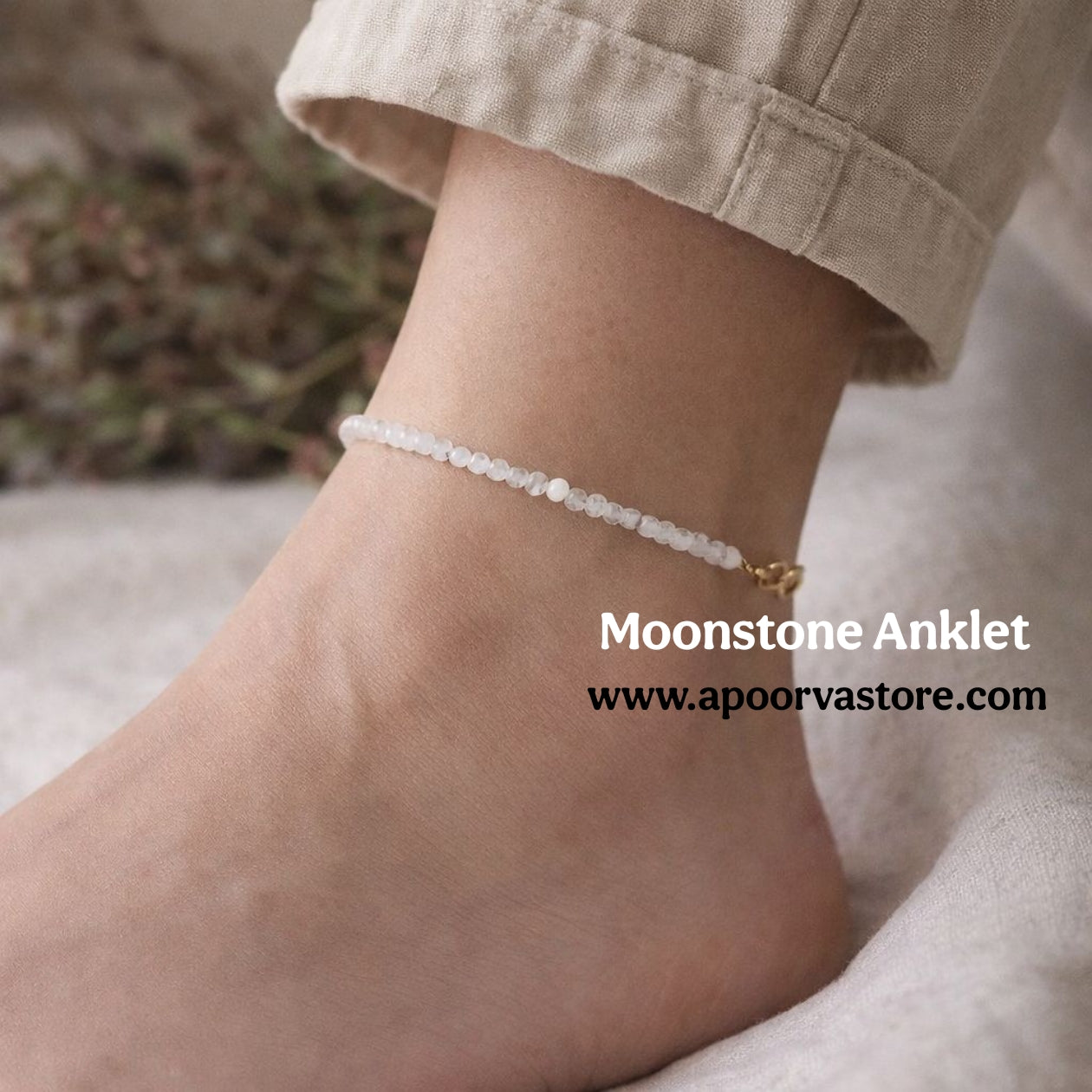 Moonstone Anklet- Intuition, Emotional Balance, Beauty and Divine feminine energy